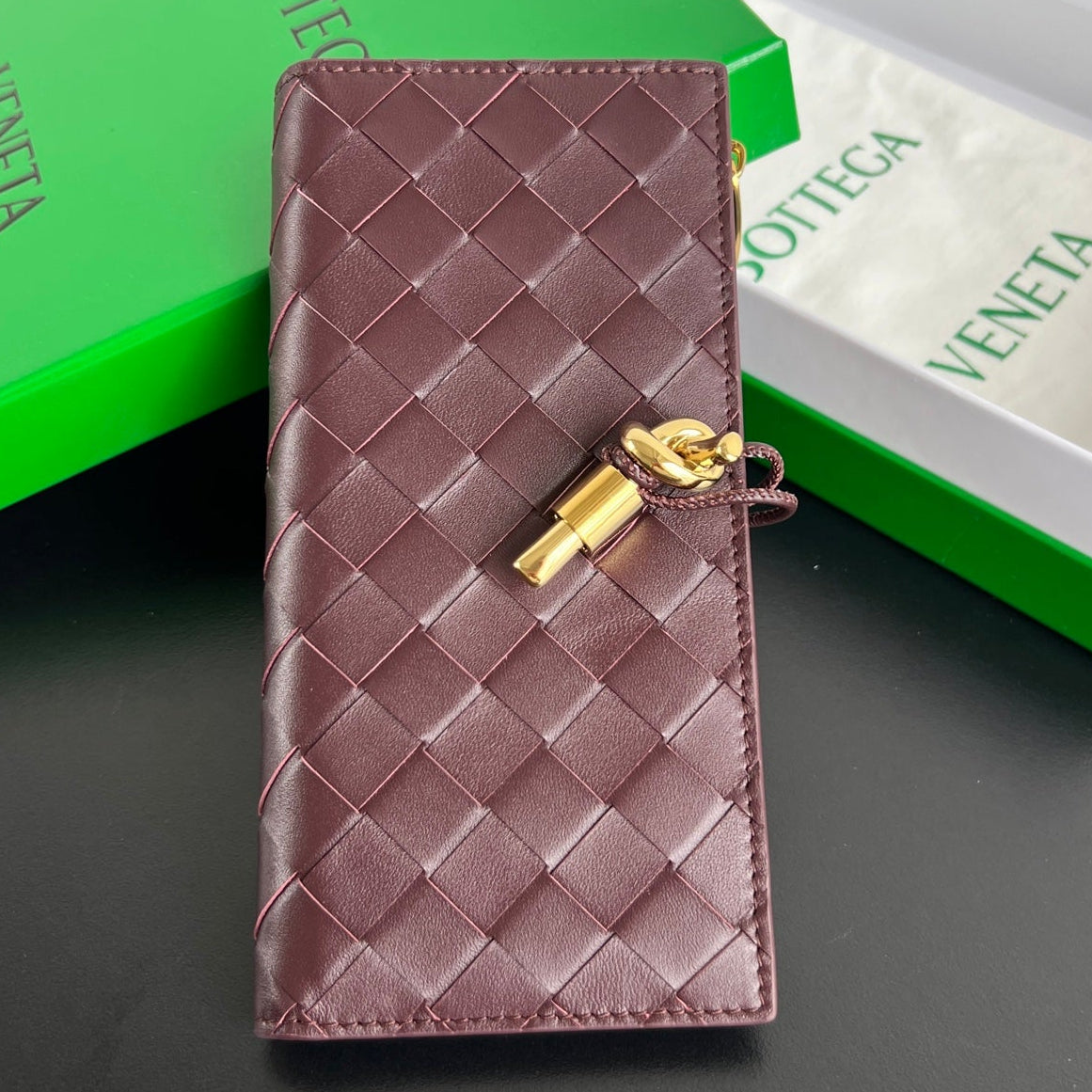 Bottega Veneta 2026 Andiamo Long Wallet 19cm Leather