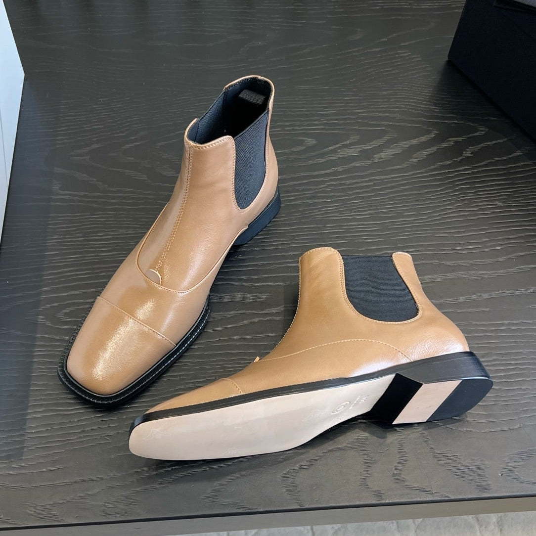 Chanel 2026 Square Toe Chelsea Boots Leather 197878