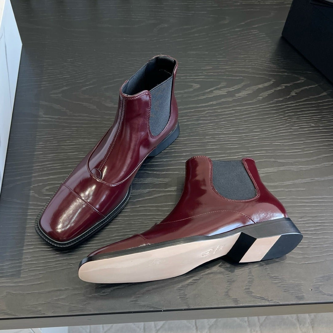 Chanel 2026 Square Toe Chelsea Boots Leather 197878