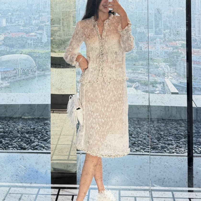 Chanel 2026 Off-White Jacket And Skirt Set Fabric