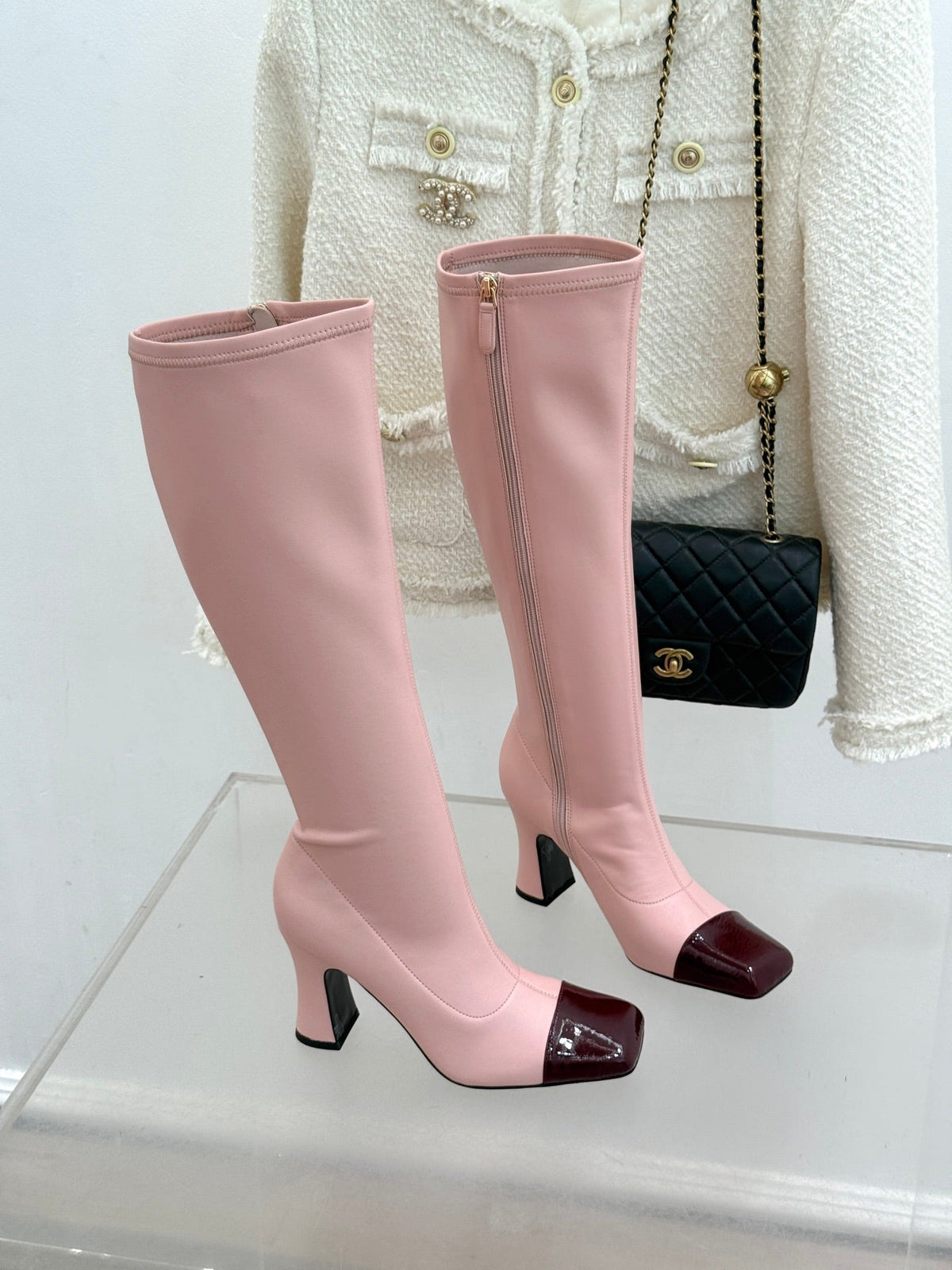 Chanel 2026 Two-Tone Boots 85mm Suede Leather 188517