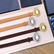 Dior 2026 Medaillon Belt 25mm Suede 218667