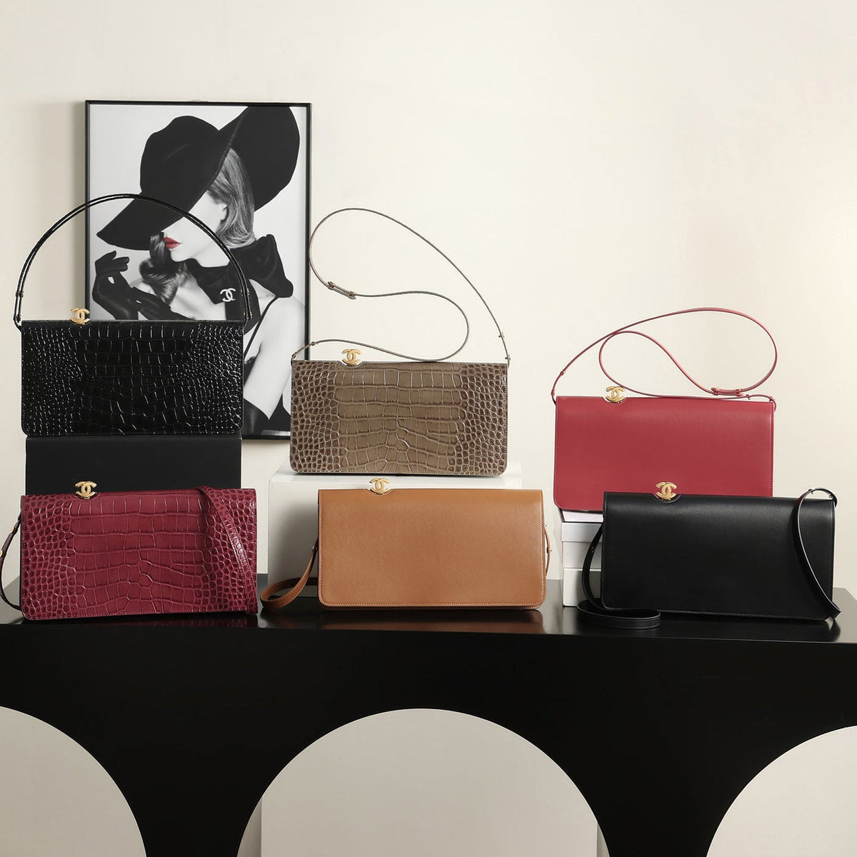 Chanel 2026 Vanity Clutch Bag 30cm Crocodile Embossed Leather
