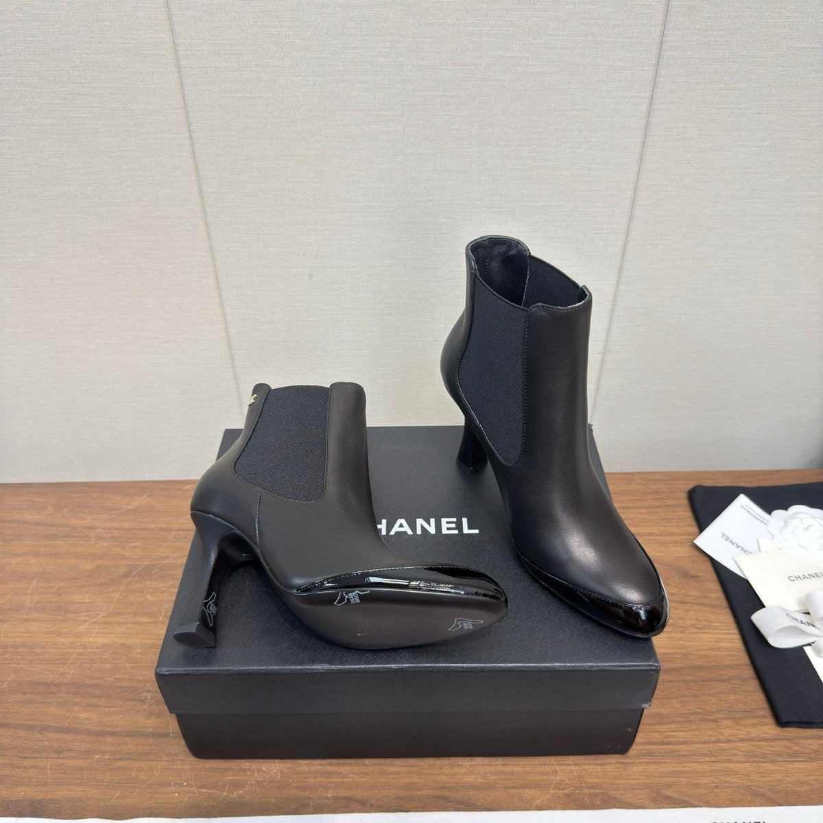 Chanel 2026 Two Tone Ankle Boots 85mm Leather 194819