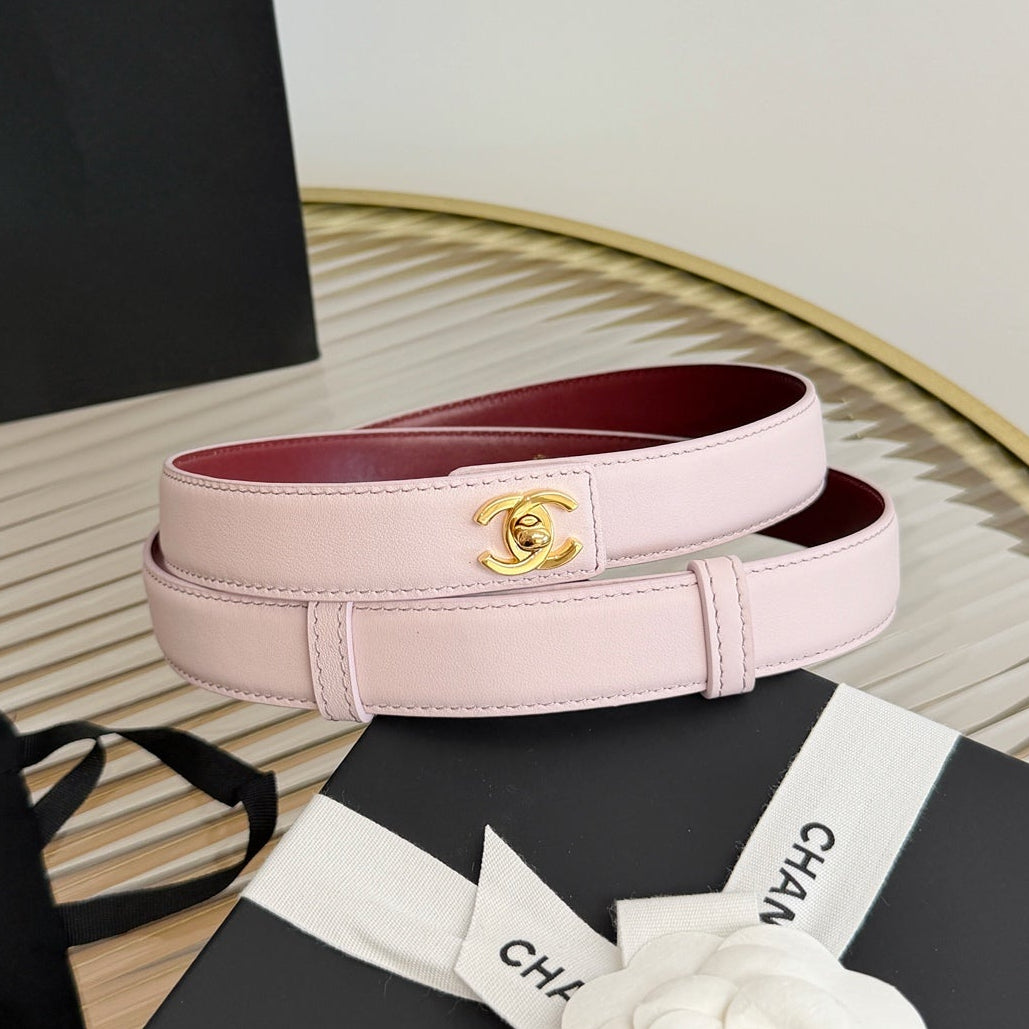 Chanel 2026 Gold-Hardware Belt 25mm Suede Leather 219834
