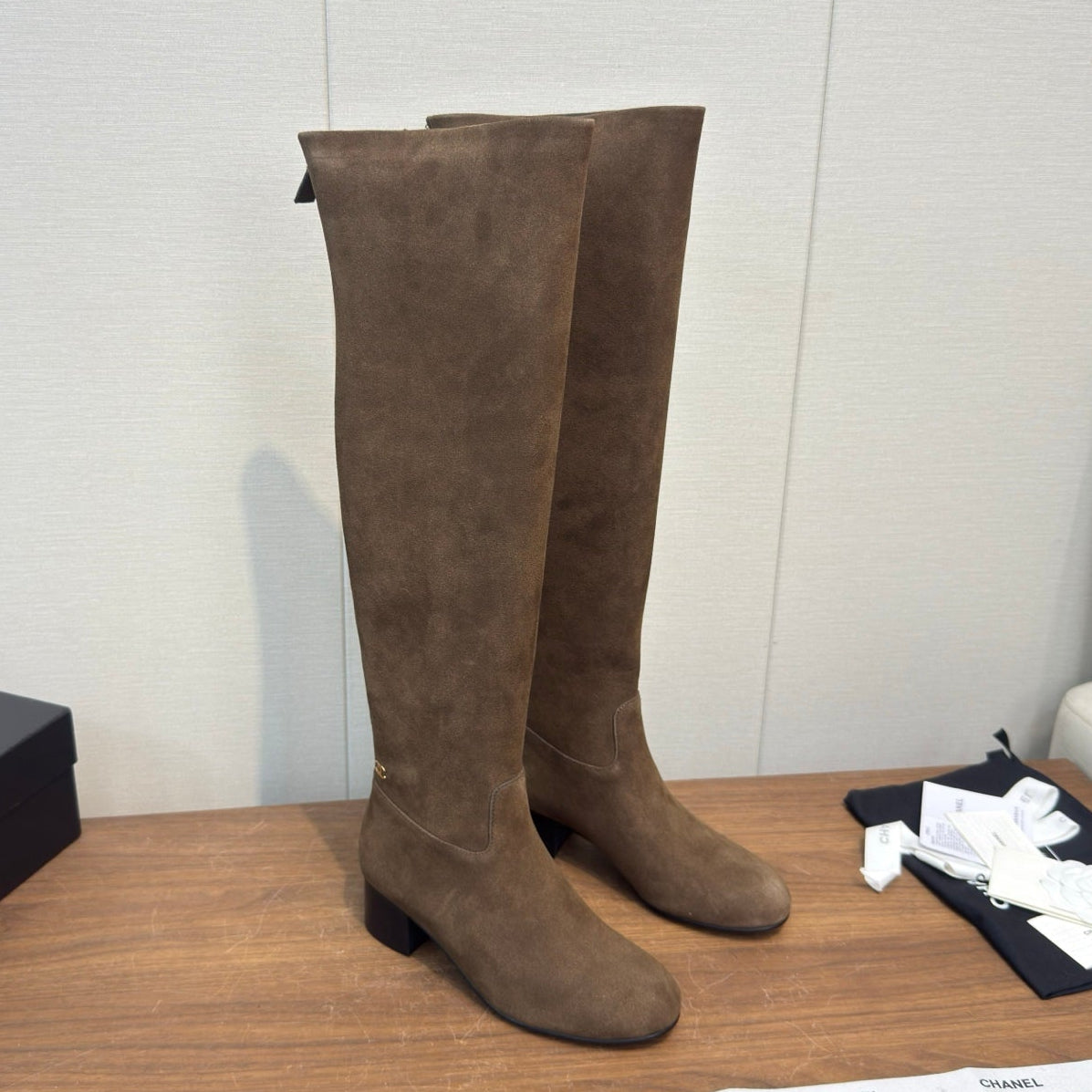 Chanel 2026 Over-The-Knee Boots 60mm Suede Leather