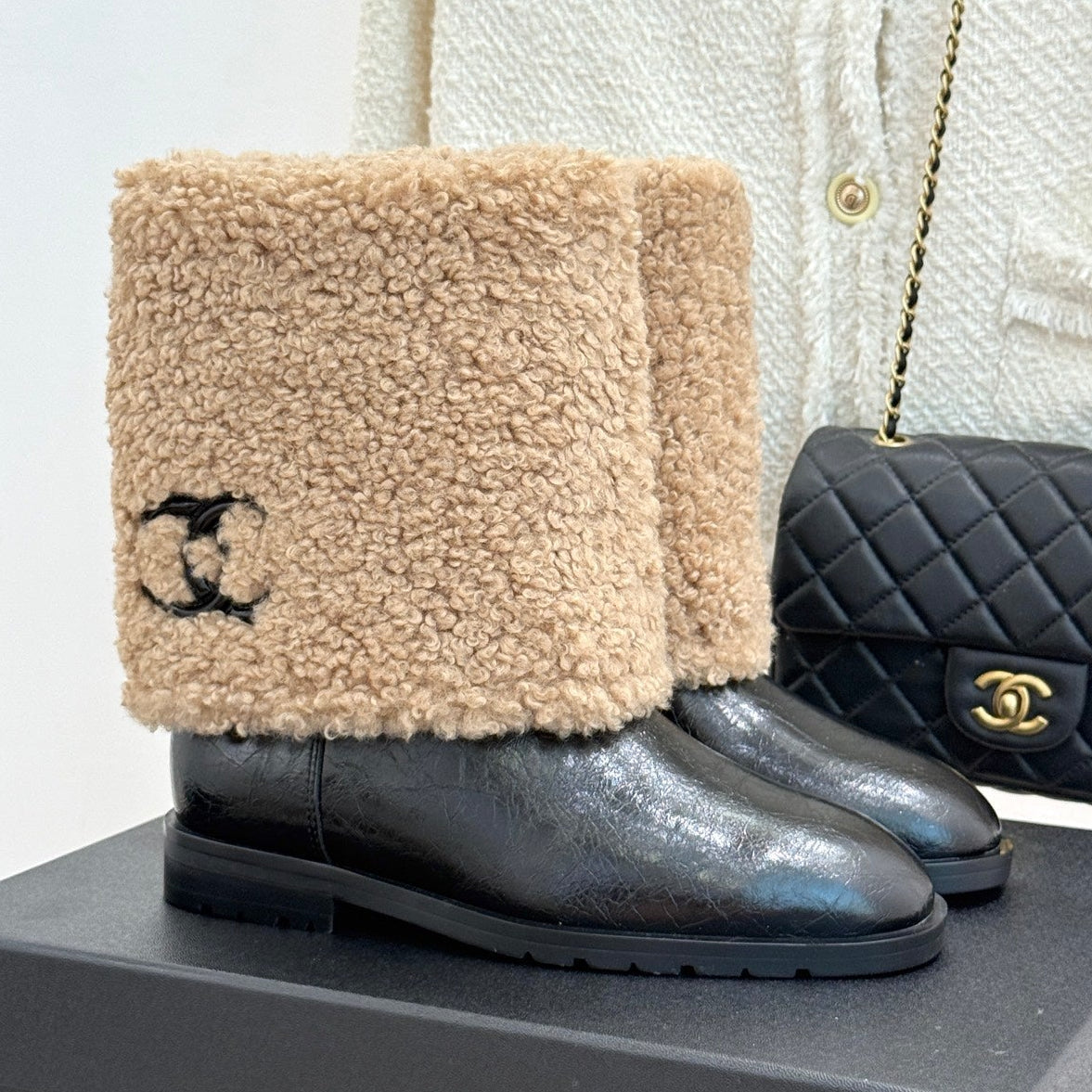 Chanel 2026 Ankle Boots Suede Leather Wool 188554