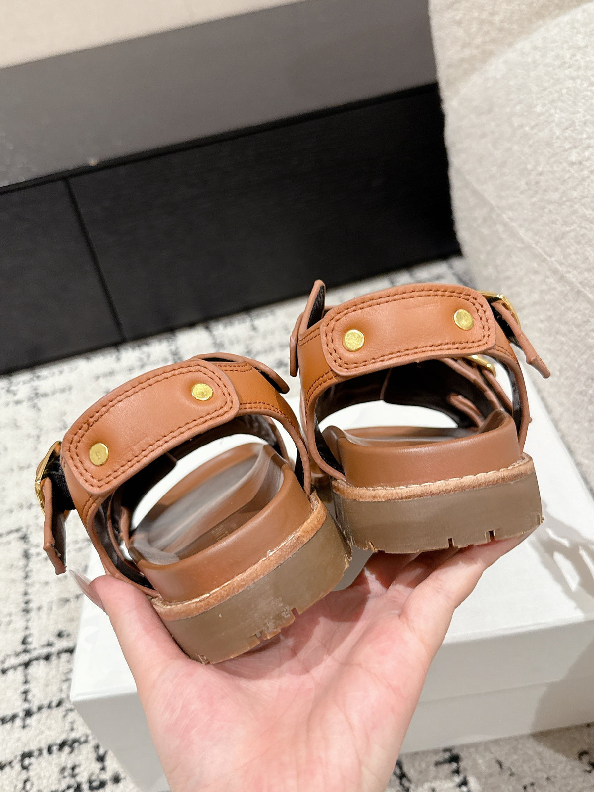CELINE 25C Dad Sandal Mule Copper Brown Cowhide 232353