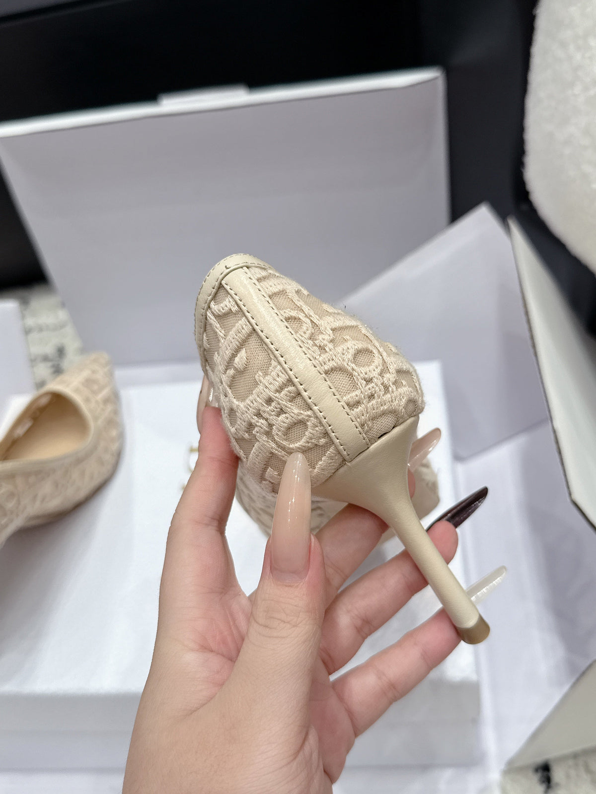 Dior 2026 Embroidered Pump Mesh Leather 923145