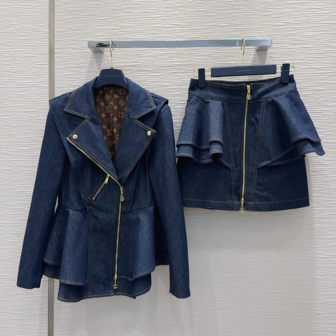 LV 25 Denim Set Blue Cotton