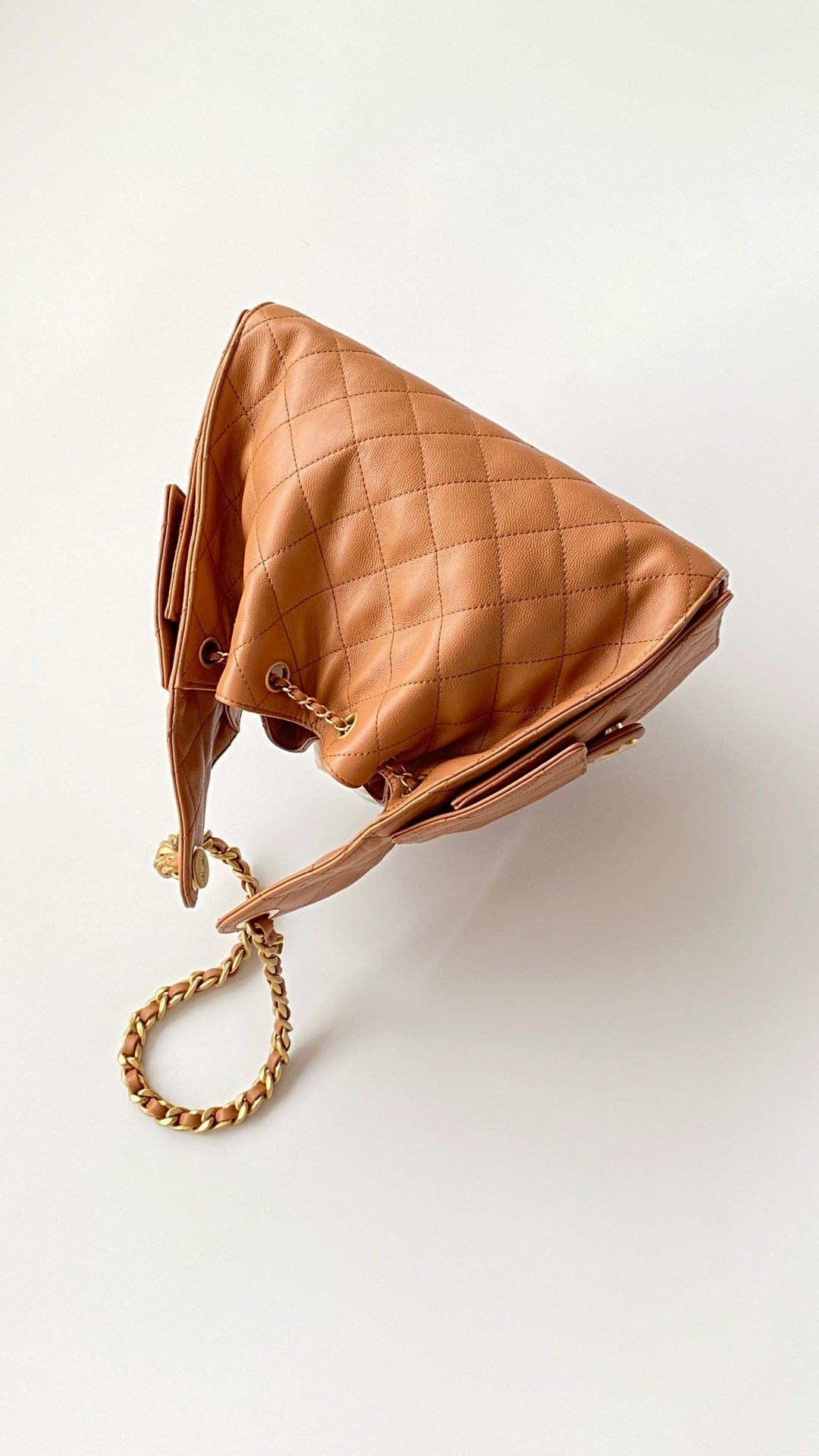CC 25B Hobo Bags 30cm Caramel Grained Calfskin