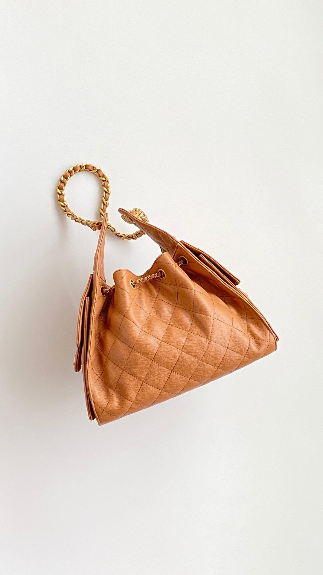 CC 25B Hobo Bags 30cm Caramel Grained Calfskin