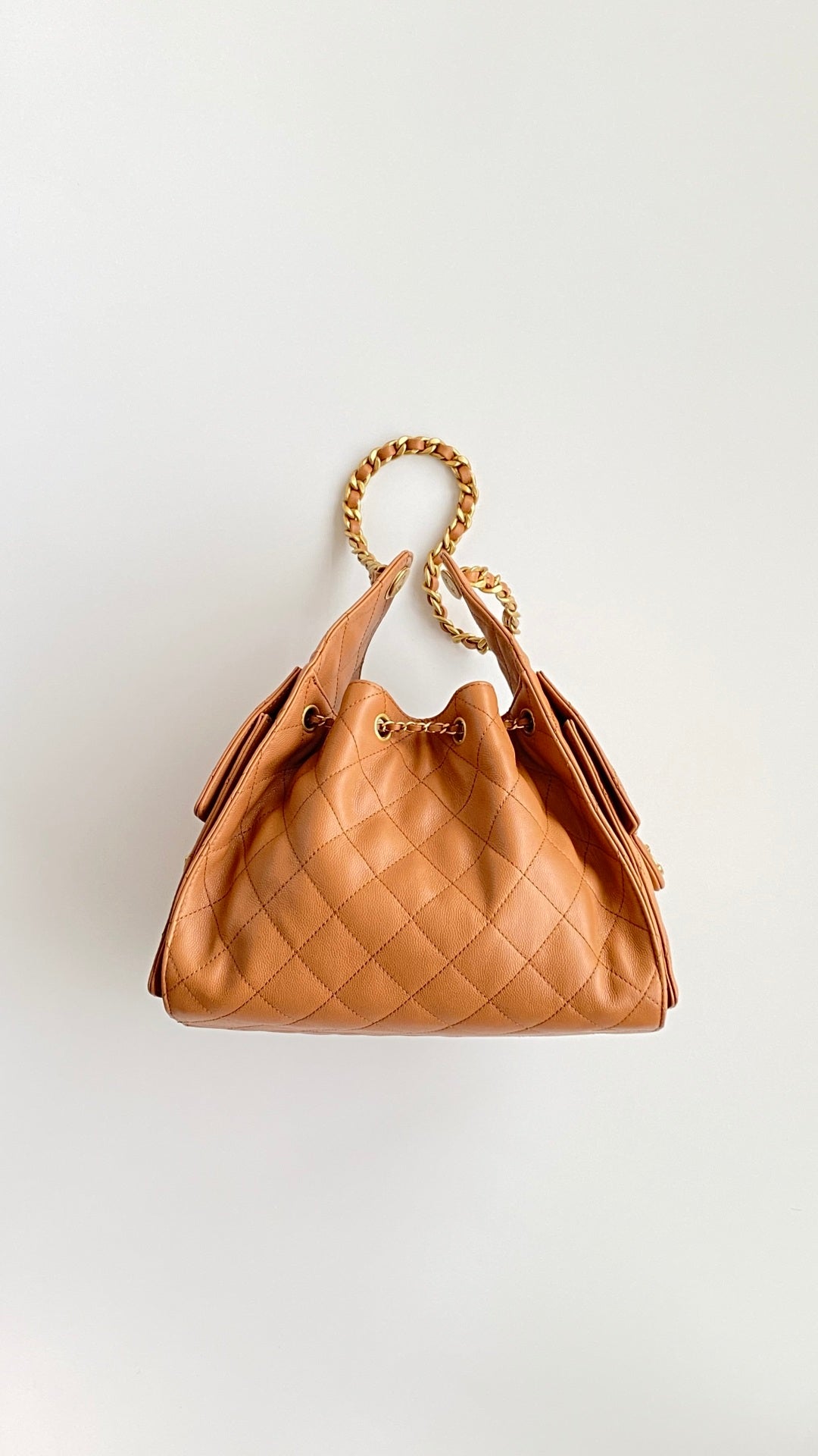 CC 25B Hobo Bags 30cm Caramel Grained Calfskin