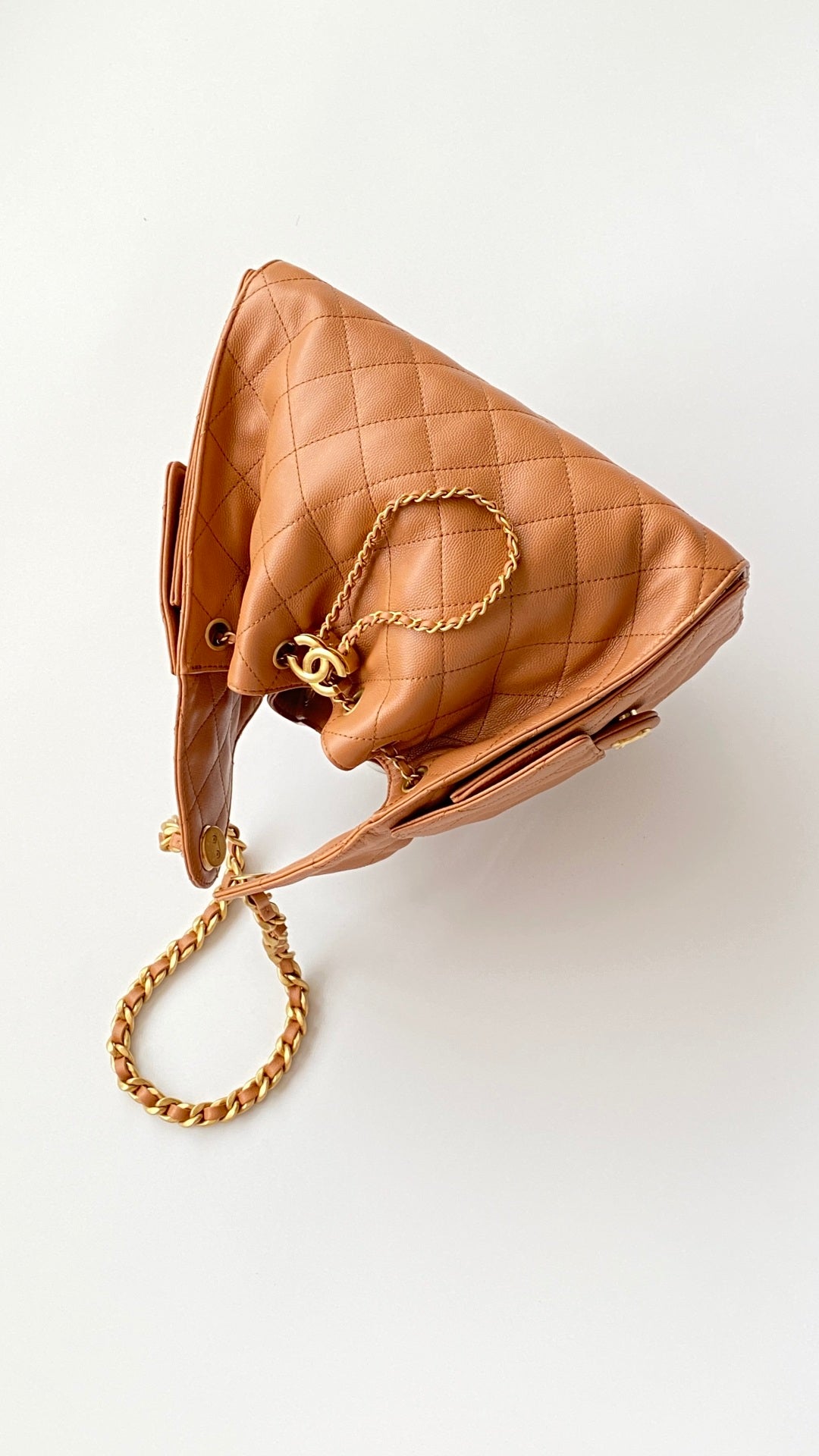 CC 25B Hobo Bags 30cm Caramel Grained Calfskin