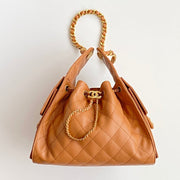 CC 25B Hobo Bags 30cm Caramel Grained Calfskin