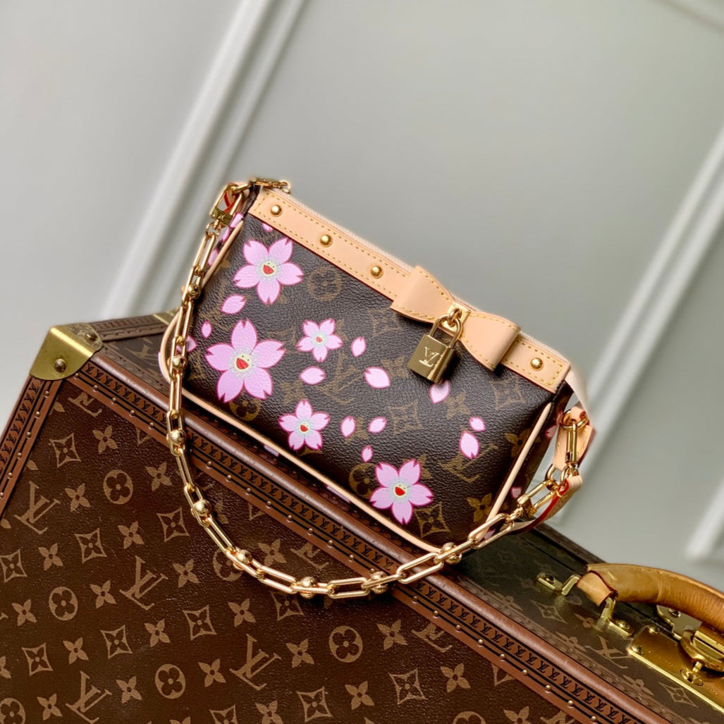 LV x TM Pochette Accessoires 22cm Sakura Brown Cherry Blossom Monogram Canvas