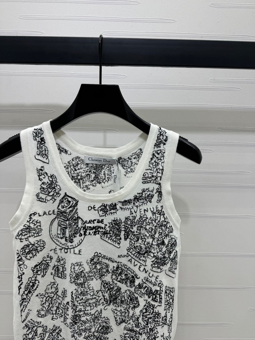 Dior 25 Tank Top White mix Black Wool 233550