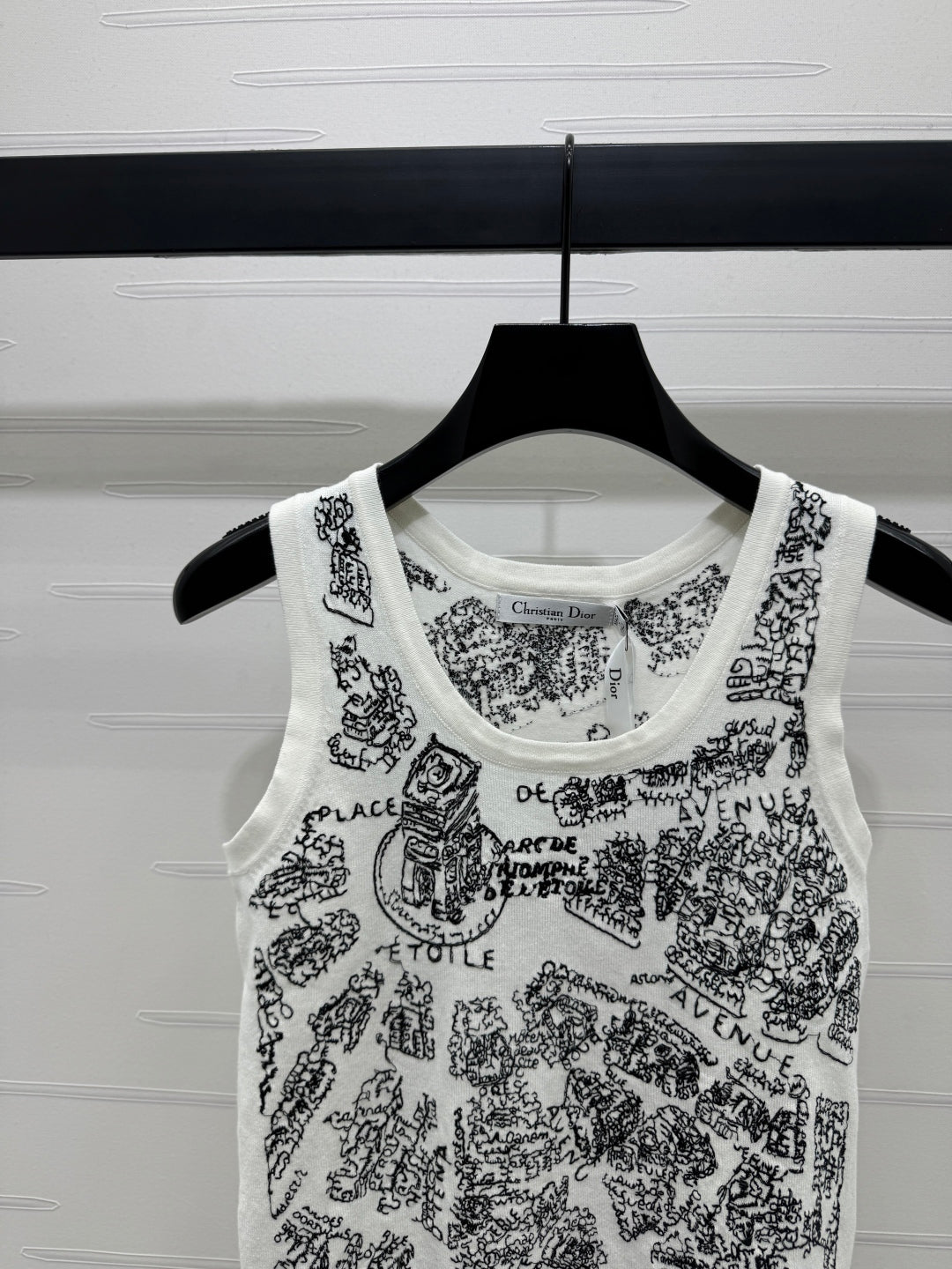 Dior 25 Tank Top White mix Black Wool 233550
