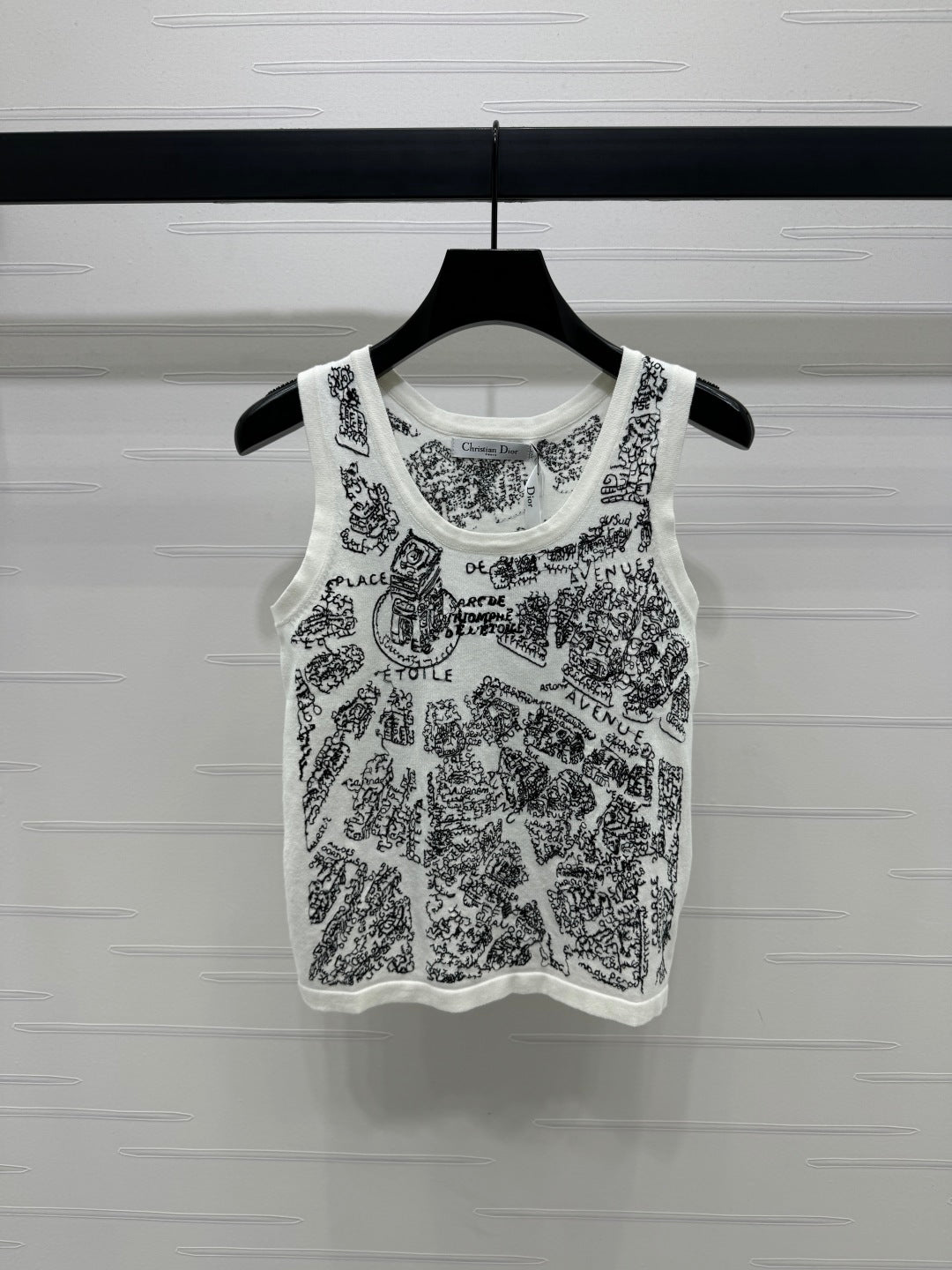Dior 25 Tank Top White mix Black Wool 233550