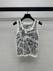 Dior 25 Tank Top White mix Black Wool 233550