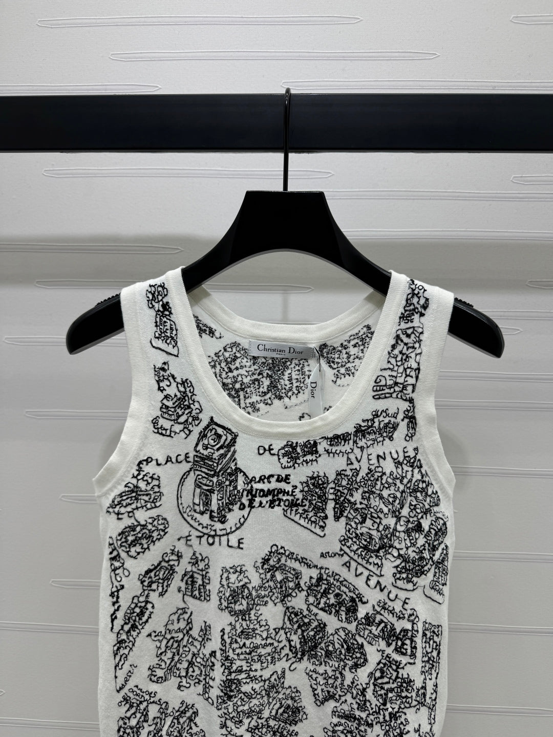 Dior 25 Tank Top White mix Black Wool 233550