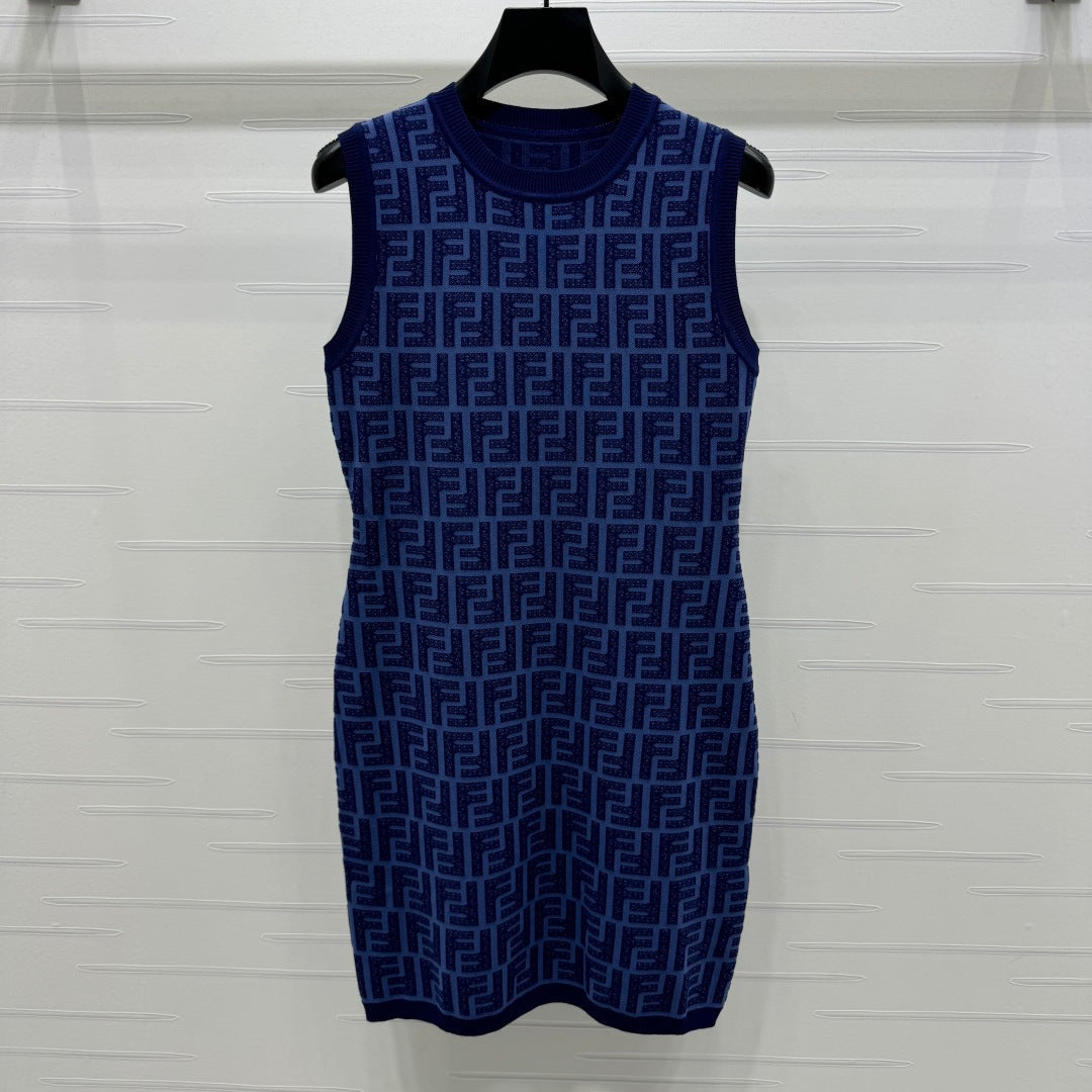 Fendi Blue Knit Mini Dress