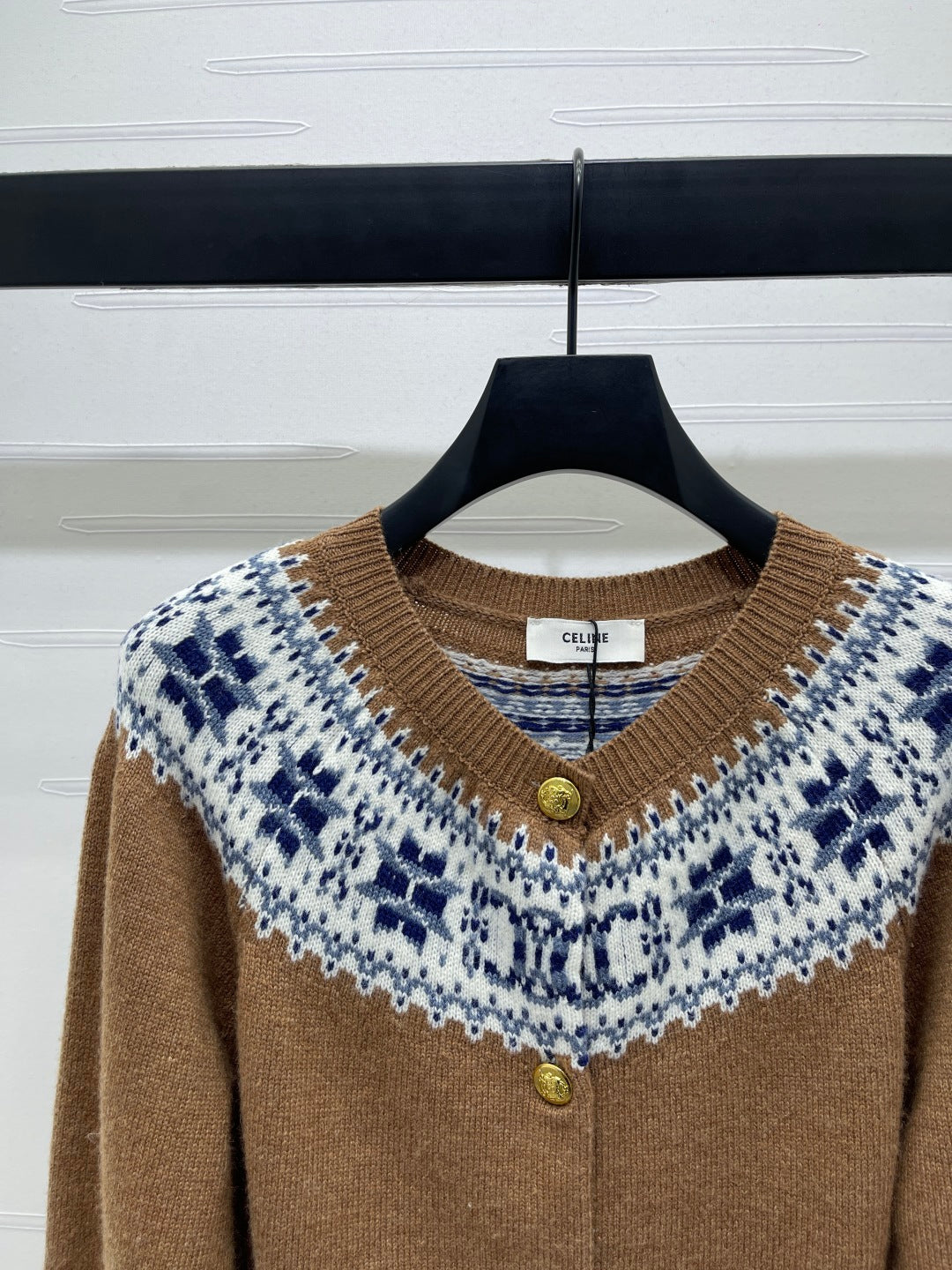 Celine 25 Patterned Cardigan Cashmere 295601