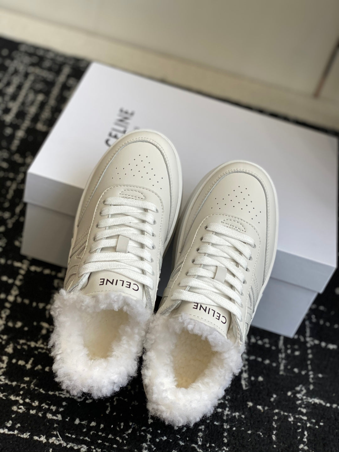 Celine 2026 Triomphe Wedge Sneakers Cowhide 862591