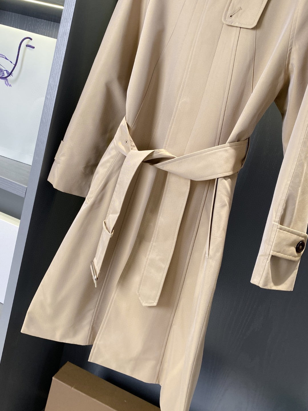 Bur 25 Long Coat Beige Cotton Twill 238405