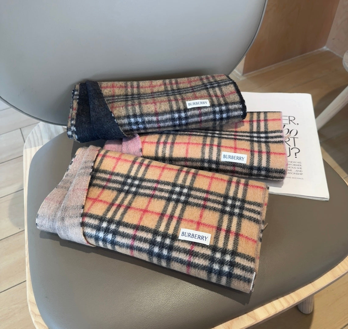 BBR British Style Classic Scarf 180CM Beige Black Cashmere 293542