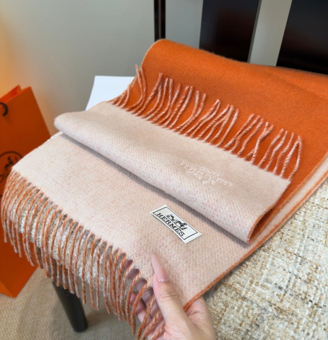 HM Scarf 190 CM Orange Wool 969469