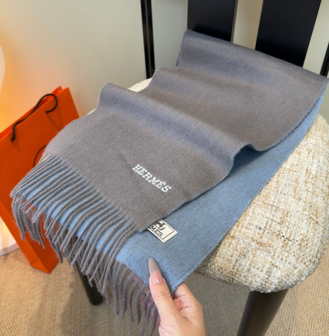 HM Scarf 190 CM Gray Wool 969493