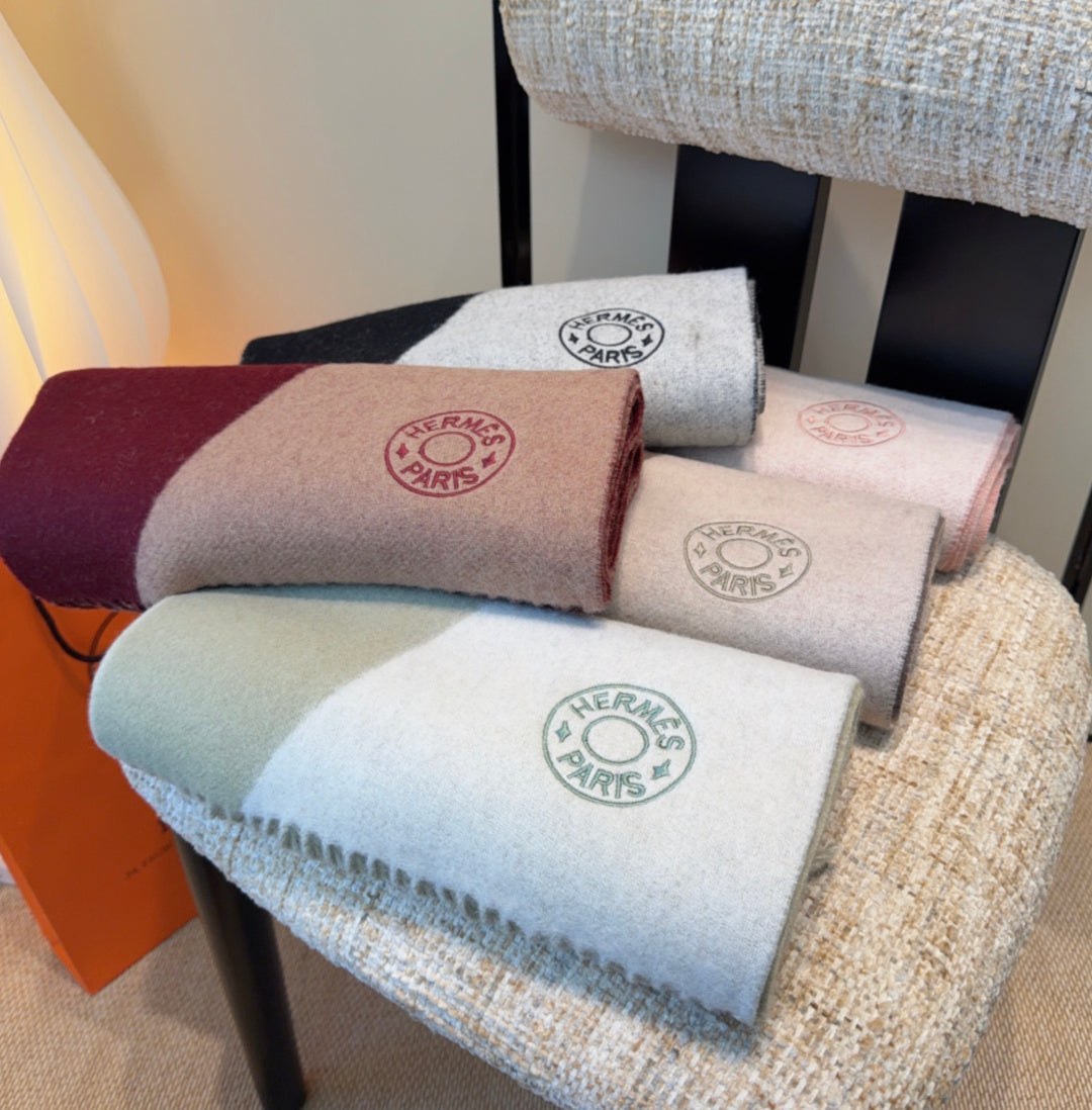 HM Scarf 190 CM Pink Ivory Wool 969496