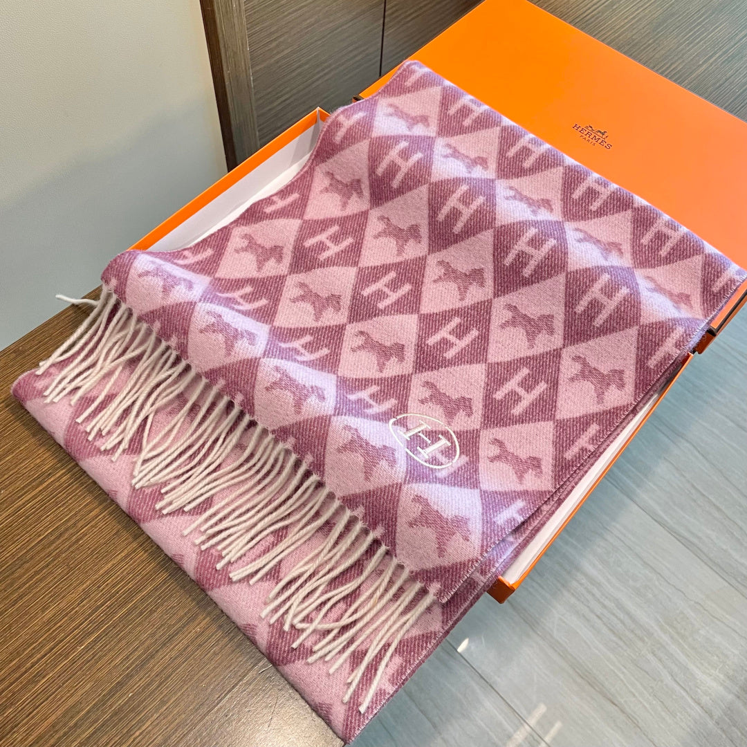 HM 25s Reversible Scarf 200cm Dark Pink Cashmere 960509
