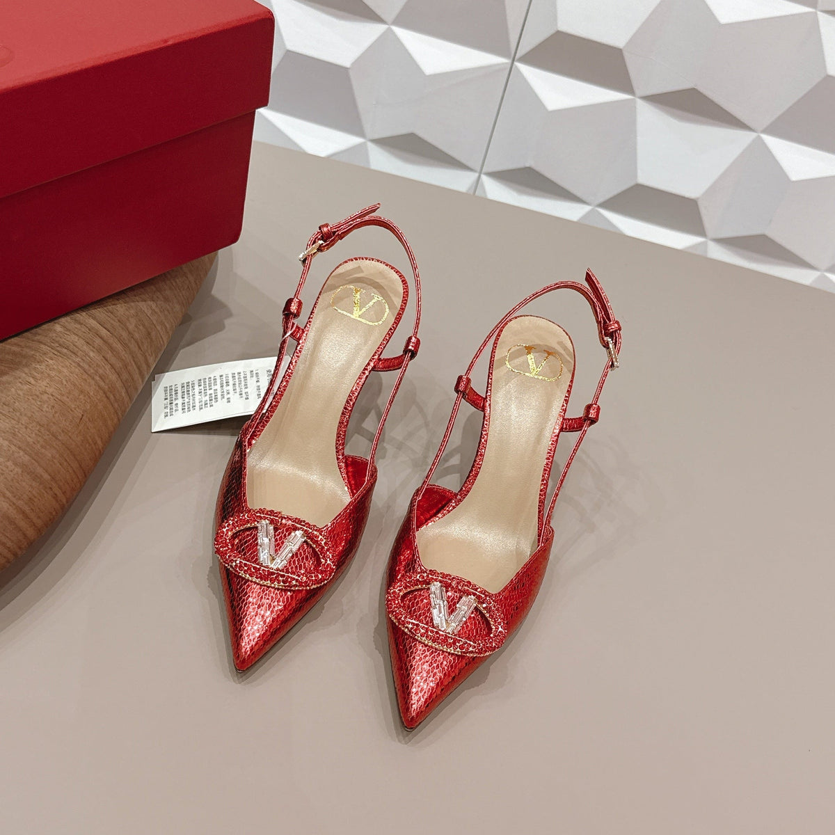 VT 26s Slingback 80 Red Snake Skin 613585