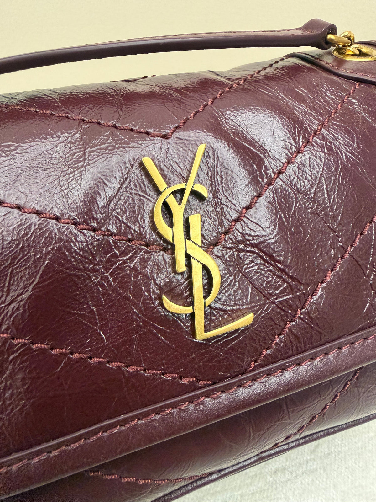 YSL 2026 Niki Mini Chain Bag 18cm Gold Hardware Leather