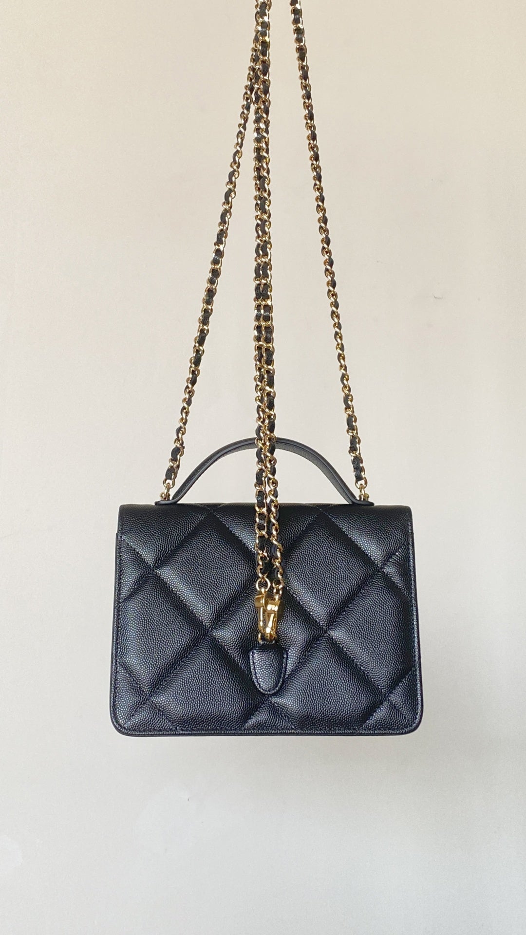 Chanel 25 Bag 18cm Black Lambskin