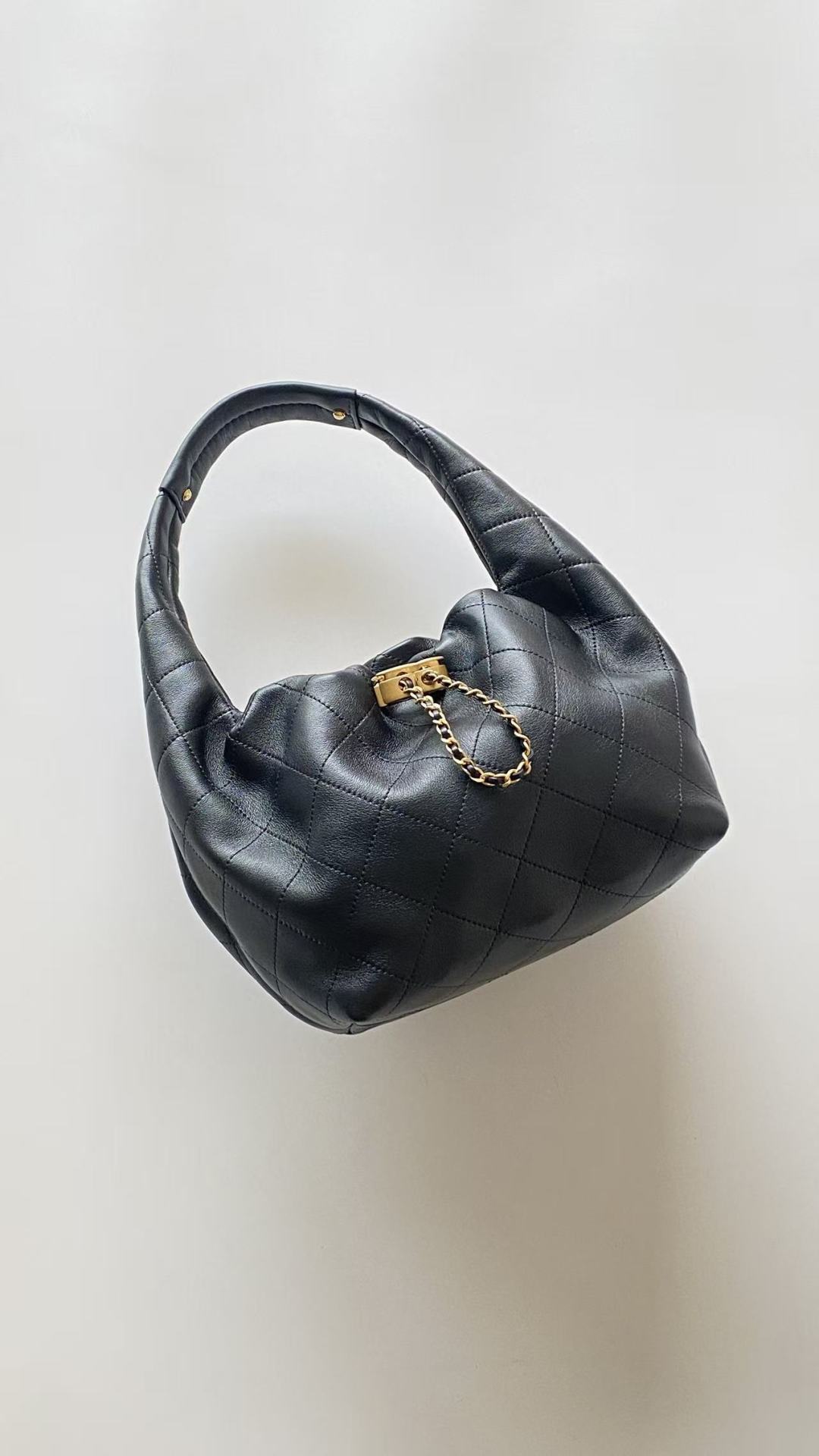 Chanel 25 Hobo Bag Black Lambskin