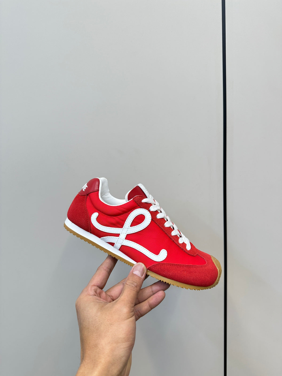 Loewe 25 Ballet Runner 2.0 Sneaker Red Sheepskin 255058