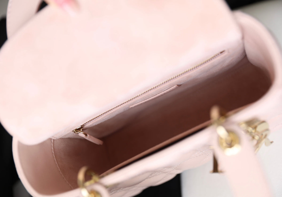 CD Lady Dior 20 Bag Pink Lambskin