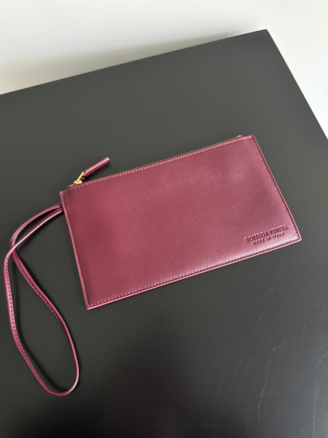 BV Pinacoteca 43cm Bag Burgundy Blue Leather Suede 242991