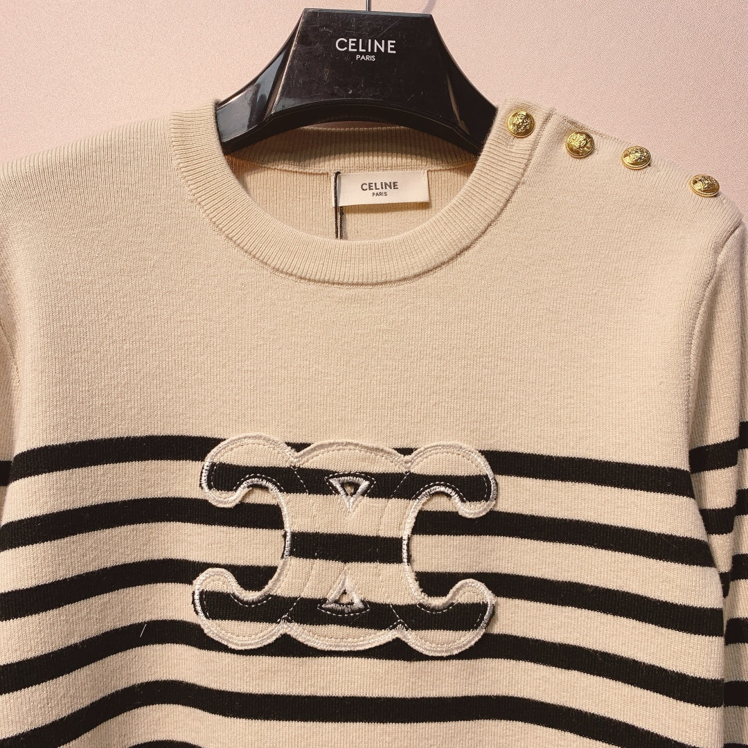 Celine 25 Knitted T-shirt White Wool 293418