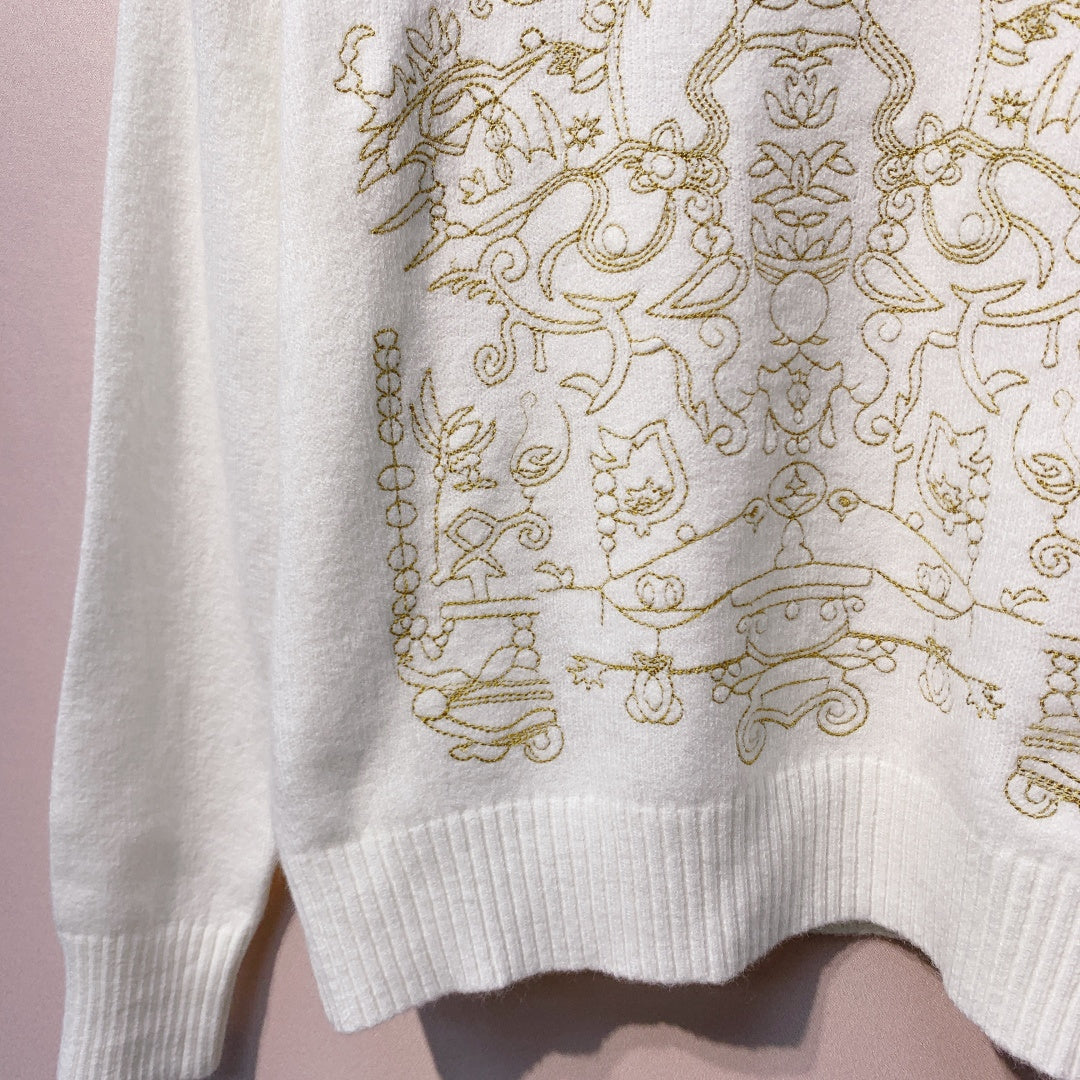 CD 25 Knit Sweater White Wool 320041