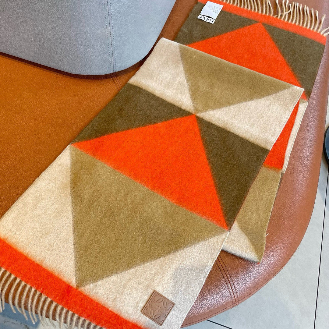 Loewe Scarf 180CM Orange Beige Cashmere 967039