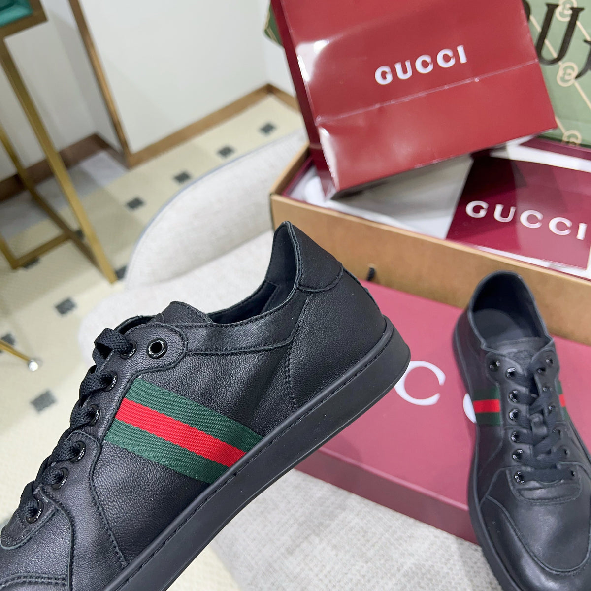 Gucci 2026 Stretch Sneaker Canvas Leather 948358
