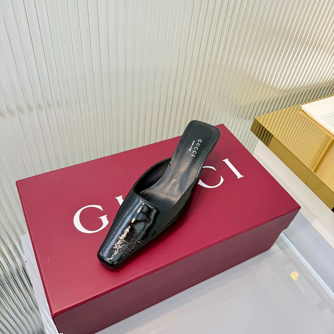 Gucci 2026 High-Heeled Mule 50mm Patent Leather 928268