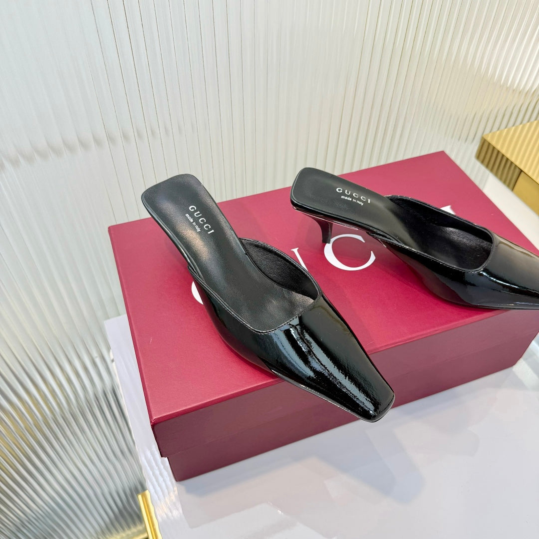 Gucci 2026 High-Heeled Mule 50mm Patent Leather 928268