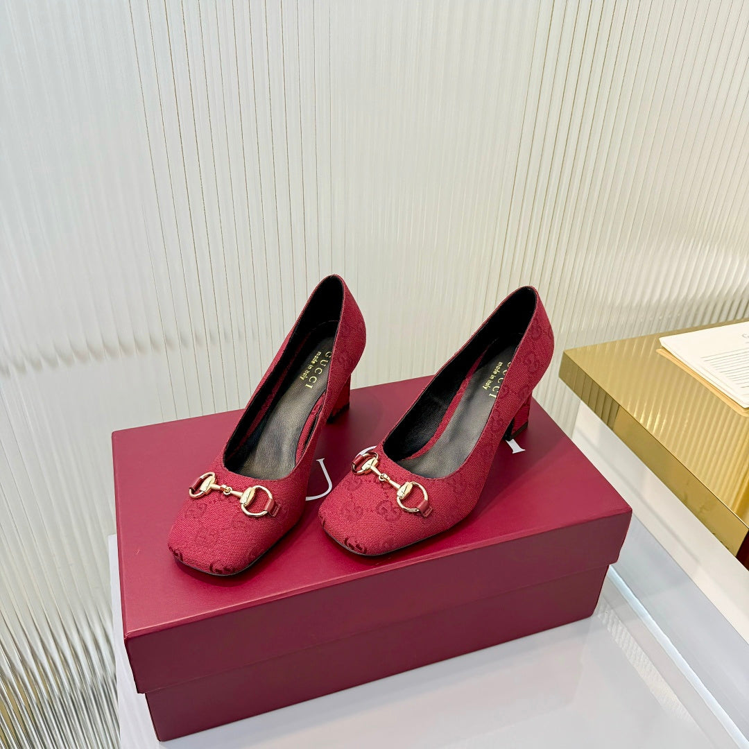 Gucci 2026 Horsebit Iconic Pumps Canvas 928276