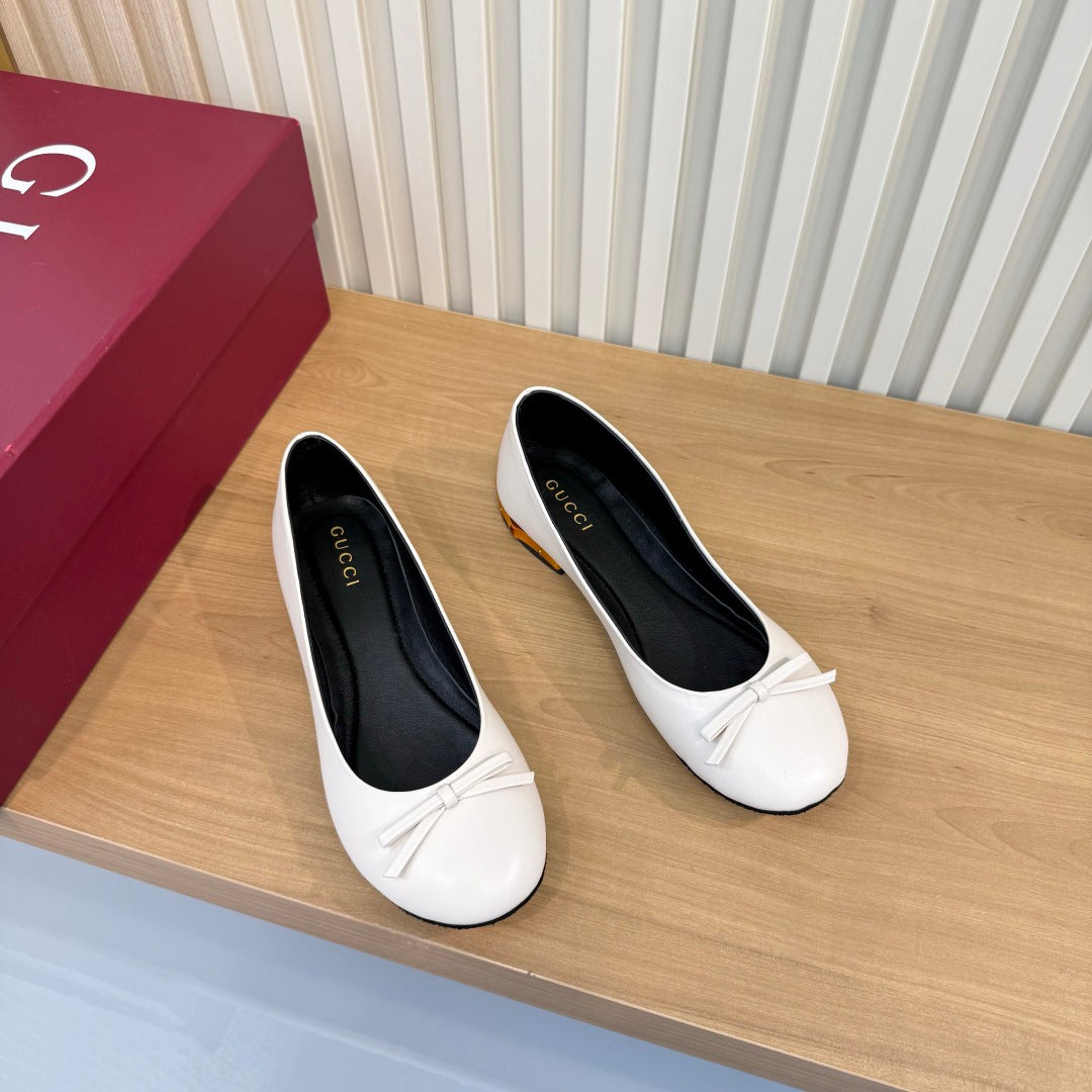 Gucci 2026 Bow Ballet Flats Leather 987801