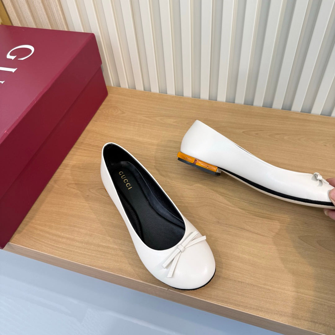 Gucci 2026 Bow Ballet Flats Leather 987801